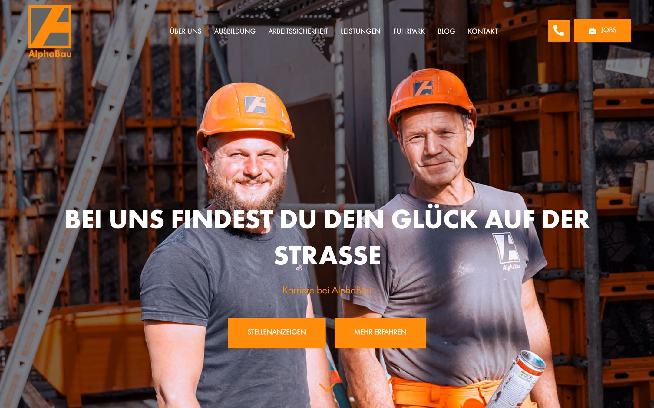 Startseite von AlphaBau S.à r.l., gebaut von the zign