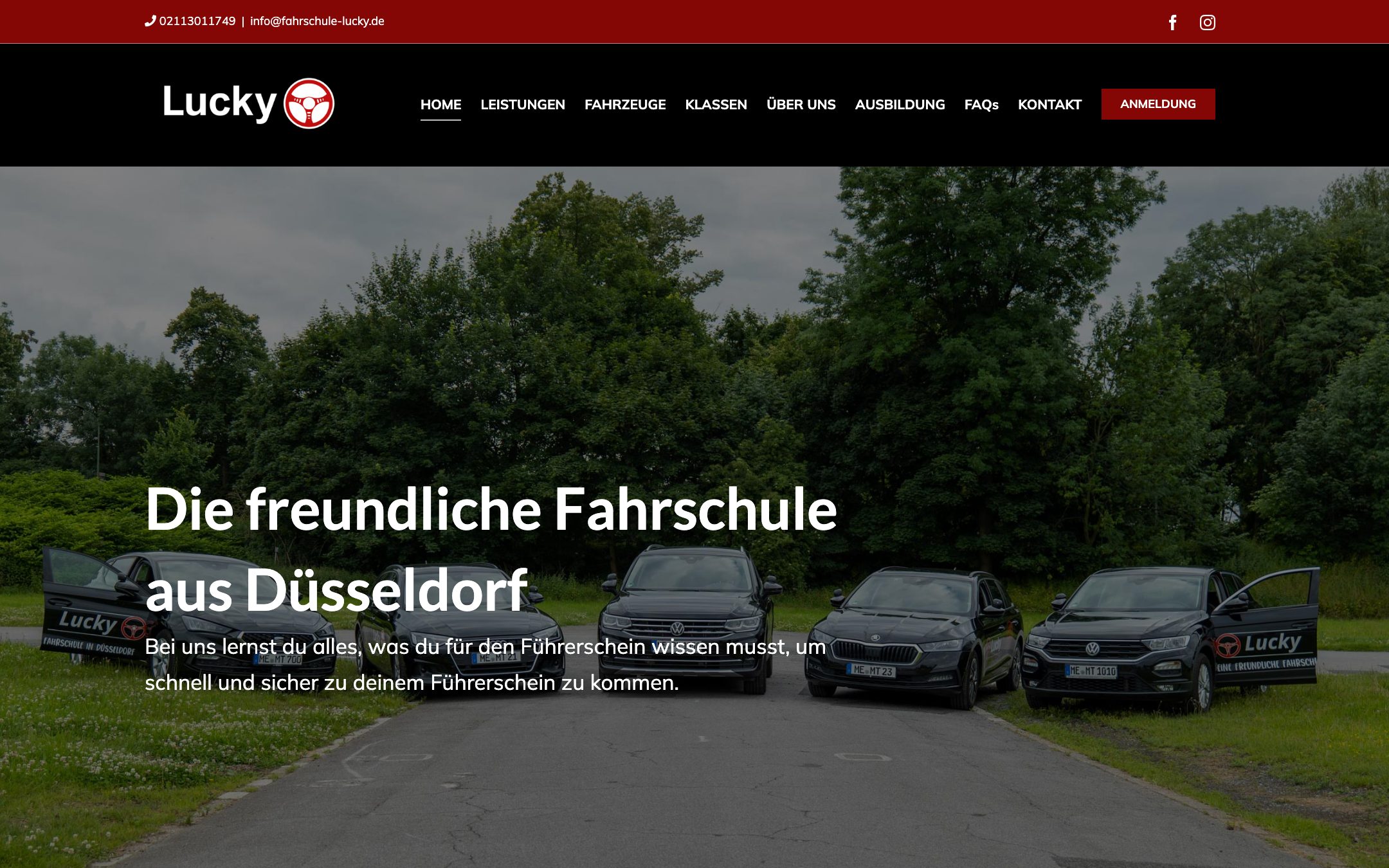 Website von Fahrschule Lucky